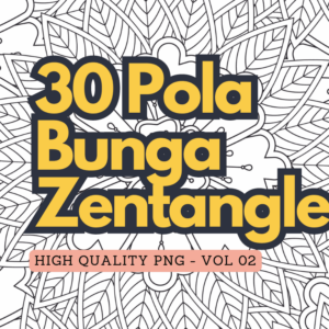 Set Gambar Motif Bunga Buku Mewarnai (Isi 20 Gambar) Vol 02, Coloring Book